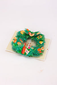 Israel Passover Floral Wreath Pop Up Card