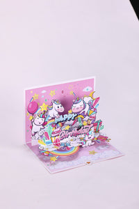 Pink Unicorn Birthday Greeting Card