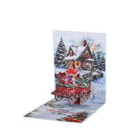 Christmas Horse Carriage Snowy Scene 3D Pop Up Card