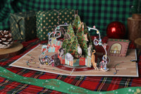 Cat Christmas Tree Fairy Lights Greeting Card