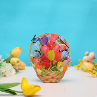 Tulip Mini Flower Basket Greeting Card