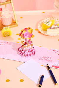 Pink Cake Birthday 3D Pop Up Card