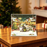 Green Christmas Gnome Greeting Card