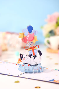 Cat Birthday Gift 3D Pop Up Card