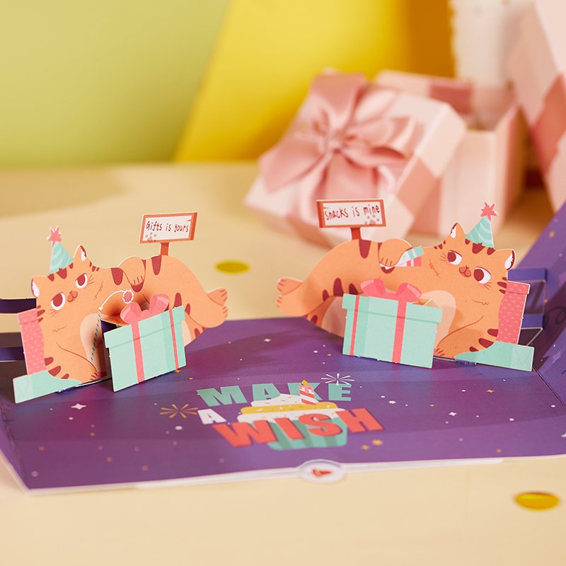 Purple Hamster Birthday 3D Pop Up Card