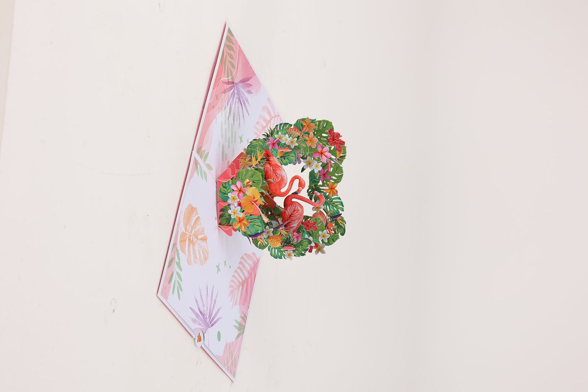 Heart Flamingo Greeting Card