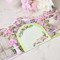 Pink Red Rose Garden Double Door Pop Up Card