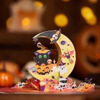 Halloween Pumpkin Crescent Moon Greeting Card