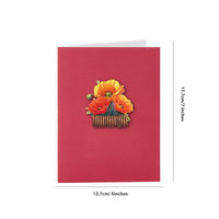 Poppy Flower Basket Greeting Card