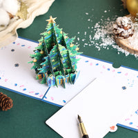 Blue Tone Christmas Tree Greeting Card