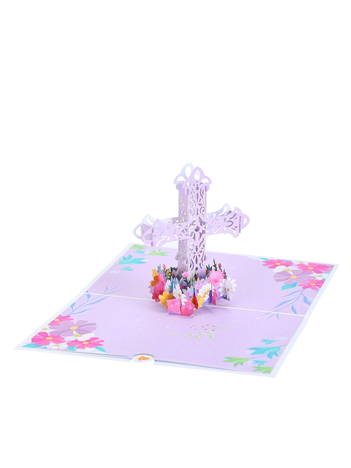 Cross Floral Flip Pop Up Card
