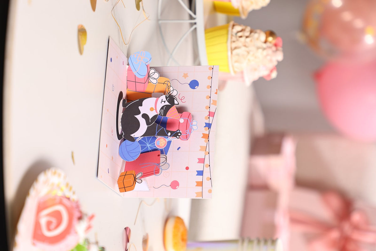 Cow Cat Happy Greeting Card