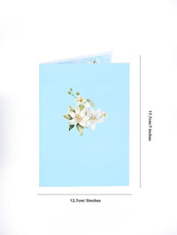 White Orchid Floral Branch 3D Pop Up Card