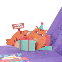 Purple Hamster Birthday 3D Pop Up Card