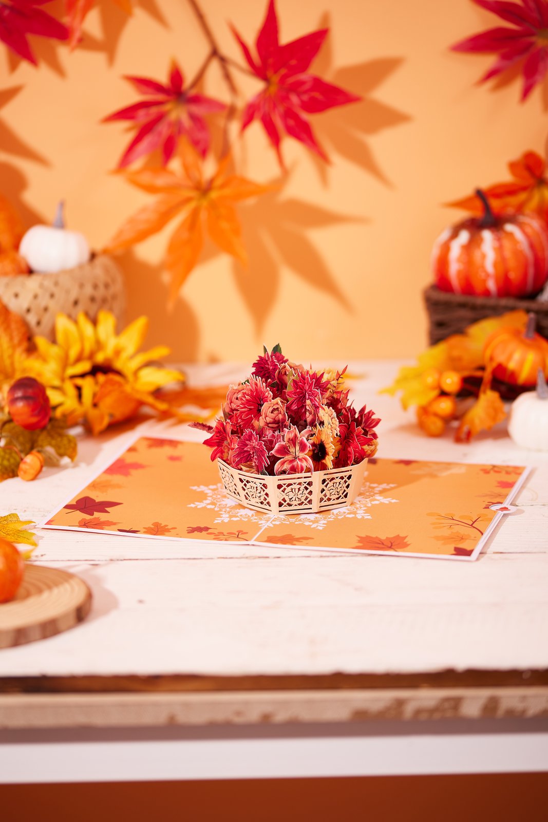Autumn Flower Basket Greeting Card