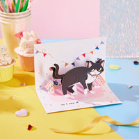 Funny Cat Birthday Greeting Card Bird
