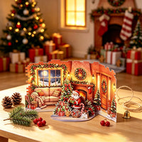 Christmas House Double Door Pop Up Card