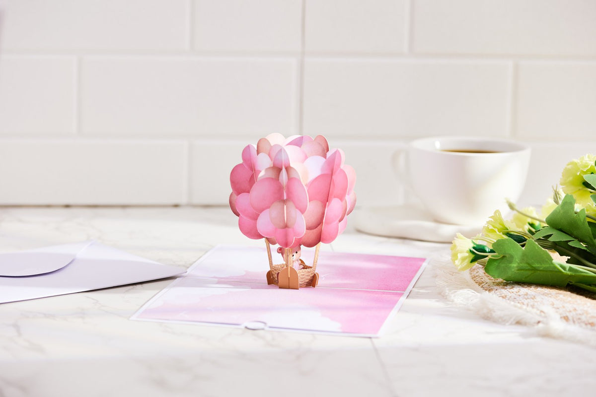 Hot Air Balloon Bear 3D Pop Up Card For Her