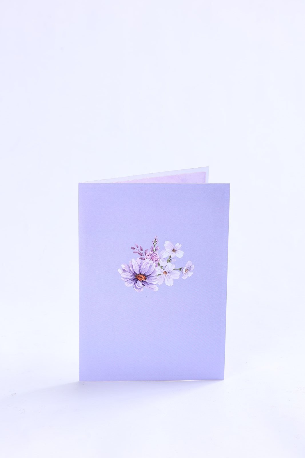 Purple Wedding Flower Bouquet Pop Up Card