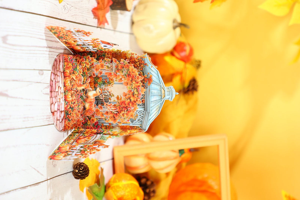 Autumn Pumpkin Double Door 3D Pop Up Card