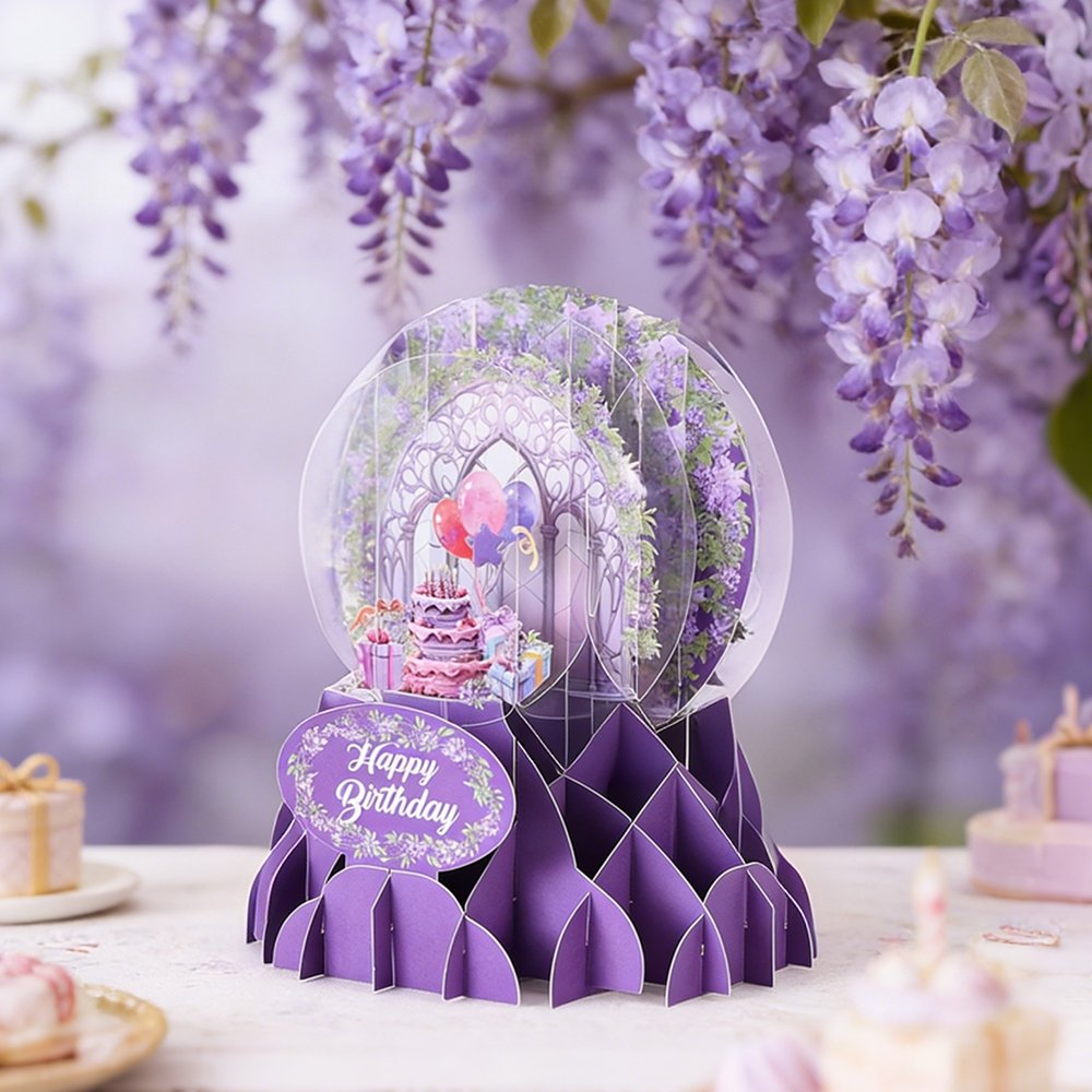Purple Magic Garden Crystal Ball Card