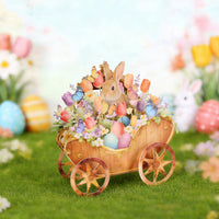 Easter Bunny Flower Cart Greeting Card