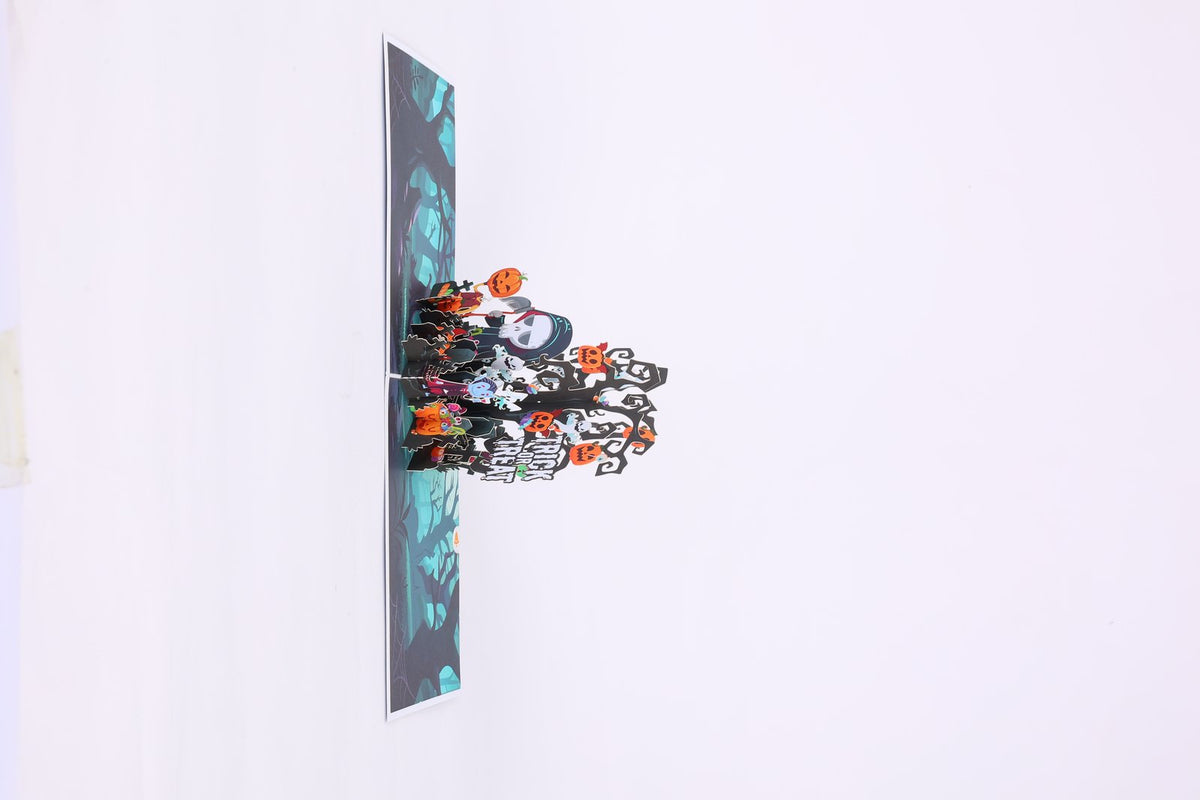 Blue Halloween Flip Pop Up Card