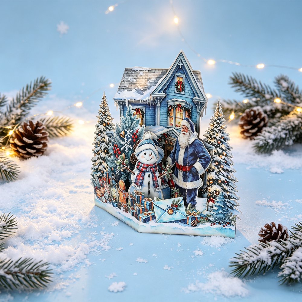 Gold Blue Christmas Ornament