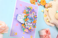 Easter Floral Wreath Heart Greeting Card