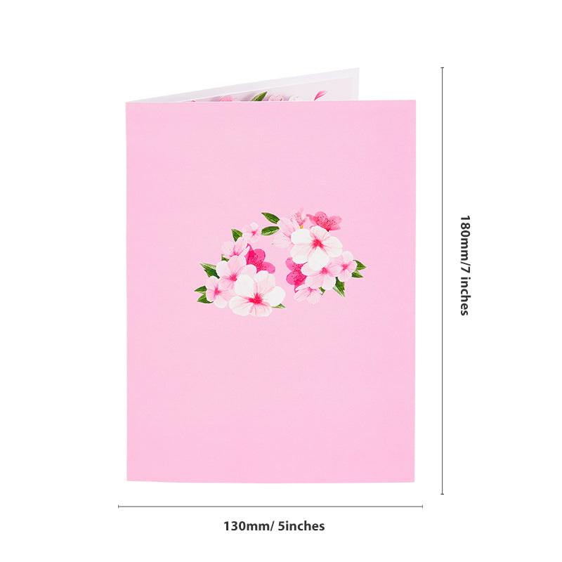 Cherry Blossom Heart Wreath 3D Pop-Up Greeting Card