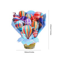 Custom Colorful Hot Air Balloon 3D Pop-Up Card Vibrant 3D Flower Bouquet