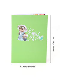 Easter Bunny Crescent 3D Pop Up Card
