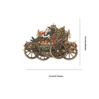 Santa Claus Green Car Ornament Greeting Card
