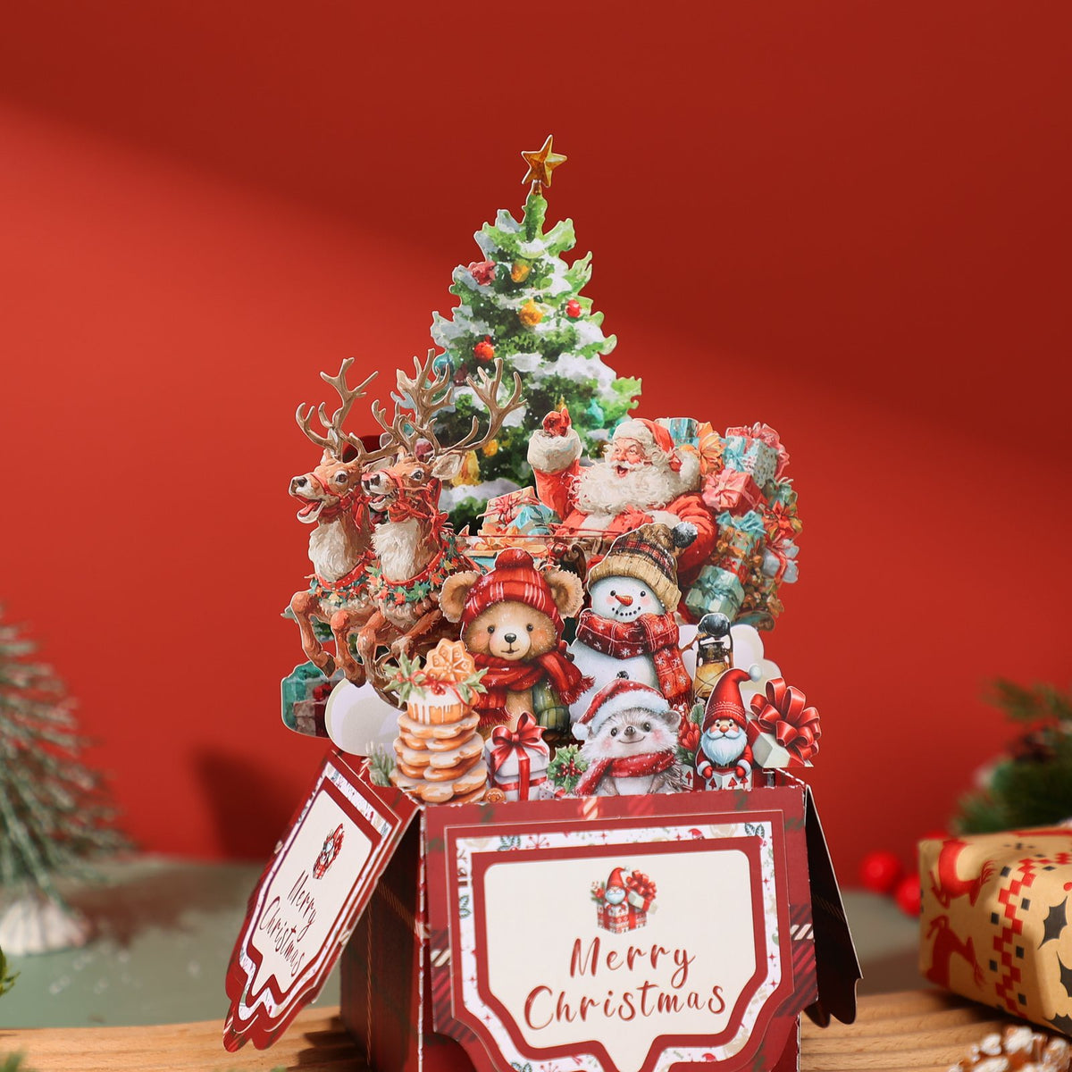 Christmas Gift Box Stack 3D Pop Up Card