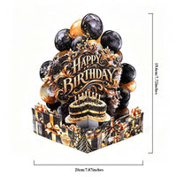 Black Gold Birthday 3D Pop Up Card