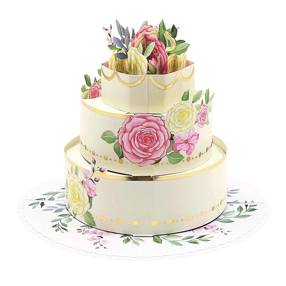 Floral Wedding Cake 3D Pop Up Card