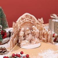 Nativity Relief Double Door 3D Pop Up Card