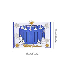 Blue Gold Christmas Snowflake Flip Pop Up Card