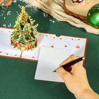 Red Tone Christmas Tree Pop Up Card