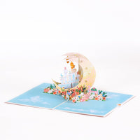 Eid Mubarak Ramadan Moon Floral Architecture 3D Pop Up Card