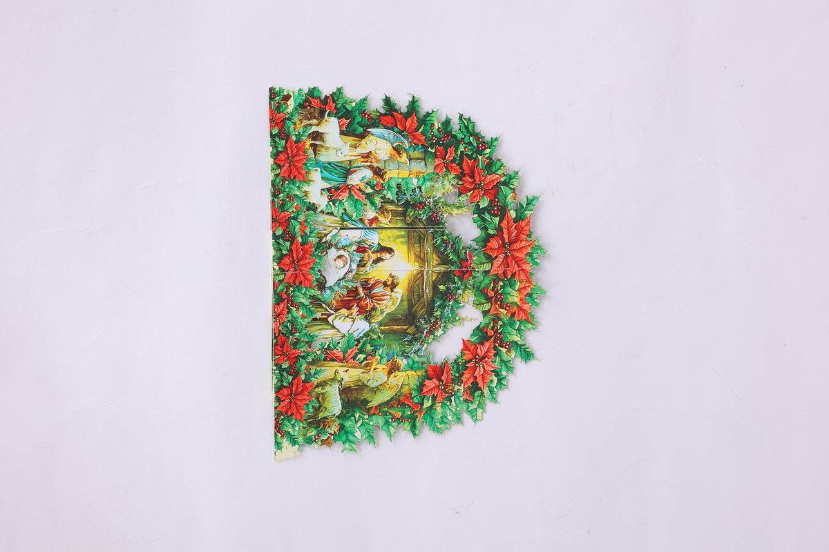 Nativity Poinsettia 3D Pop Up Card