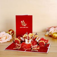 New Year Lucky Butterfly 3D Pop Up Card