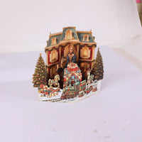 Christmas Vintage Amusement Park Ornament Greeting Card