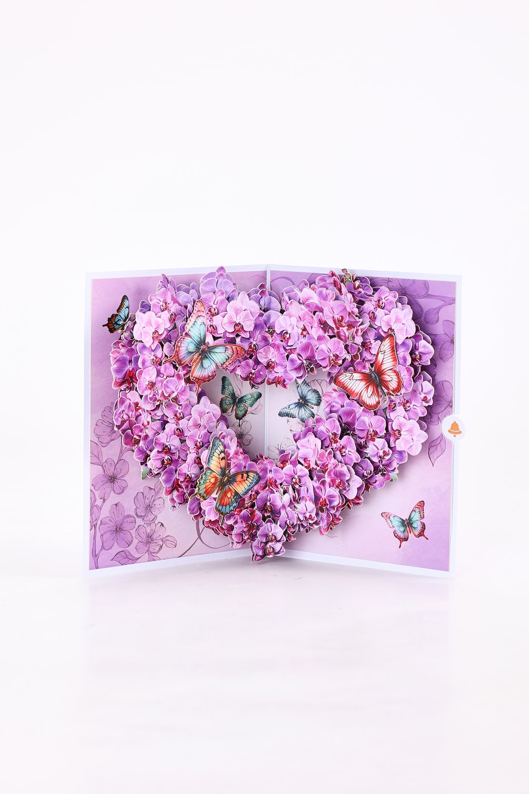 Heart Orchid Butterfly Cluster Greeting Card
