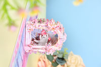 Arch Cherry Blossom Cat Greeting Card