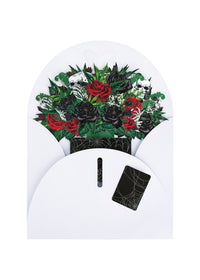 Factory Price Gothic Skull & Rose 3D Pop-Up Card Dark Floral 3D Flower Bouquet Greeting Card