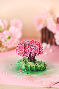 Valentine's Day Cherry Blossom Tree Pop Up Card