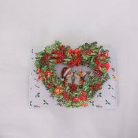Christmas Floral Wreath 3D Pop Up Card