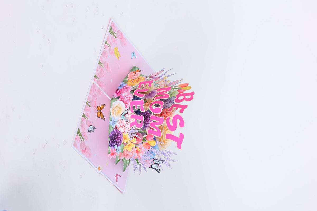 Best Mom Ever Floral 3D Pop Up Card