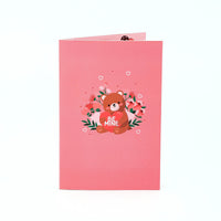 Valentine's Day Heart Bear Pop Up Card